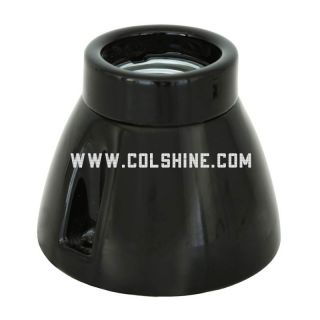 BLACK CERAMIC E27 SCREW BULB HOLDER